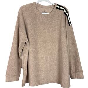 Cuddl Duds Fleecewear with Stretch Crewneck Pullover Metal Snap Shoulder Size 2X